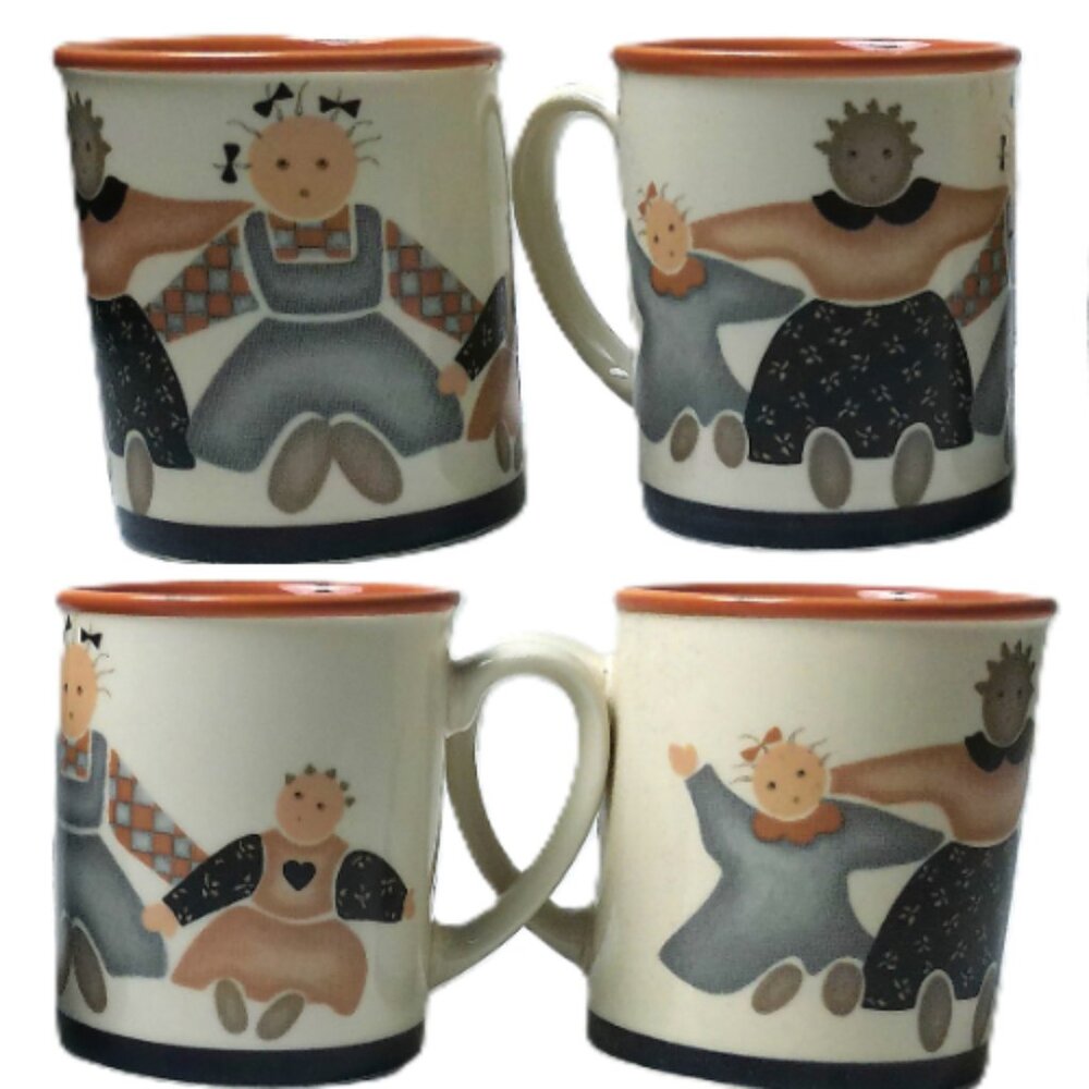 Vintage 1990s Debra Meyer Mug Rag Doll Friendship Mug Japan Set Of 4 Otarigi